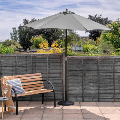 Harbour Housewares - Wooden Garden Parasol - 2.7m - Grey - 4