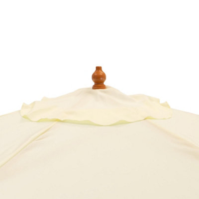 Harbour Housewares - Wooden Garden Parasol - 2.7m - Natural - 7