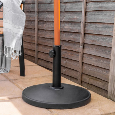 Harbour Housewares - Wooden Garden Parasol & Base Set - 2.7m - Green - 5