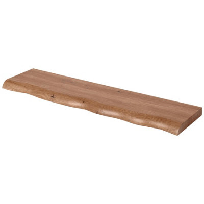 Harbour Housewares Wooden Live Edge Floating Shelf - 80cm - Walnut ...
