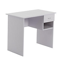 Harbour Housewares Wooden Office Desk with Drawer - White
