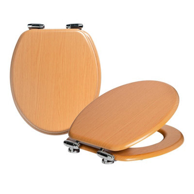 Harbour Housewares - Wooden Soft Close Toilet Seats - Beech - Pack of 2