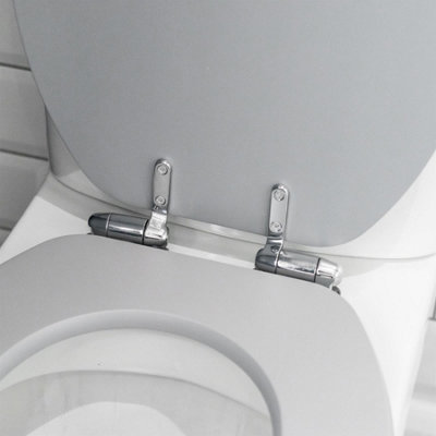 Harbour Housewares - Wooden Soft Close Toilet Seats - Grey - Pack of 2 - 7