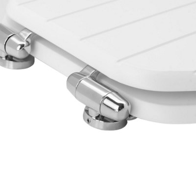 Harbour Housewares - Wooden Soft Close Toilet Seats - White - Pack of 2 - 4