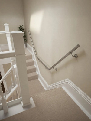Harbury Brushed Silver T Shape Handrail Kit