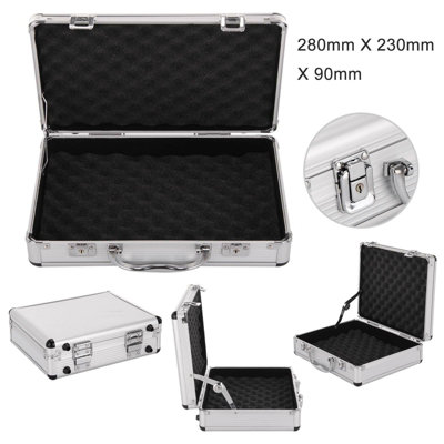Hard Aluminium Flight Case Foam Lockable Tool Camera Gun Storage Carry Box