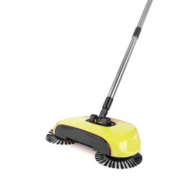 Hard floor wide mouth push sweeper - Yellow