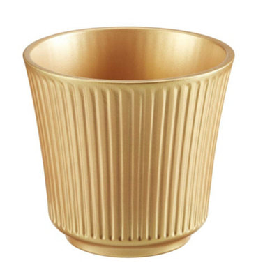 Hard Good Delphi Gold Ceramic Pot (14x13cm) x 1