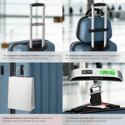 Hard-Shell Suitcase Set Cleo with 3 Suitcases, Beauty Case, Travel Bag ...