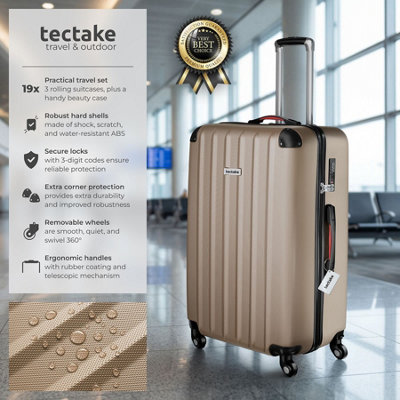 Hard-Shell Suitcase Set Cleo with 3 Suitcases, Beauty Case, Travel Bag ...