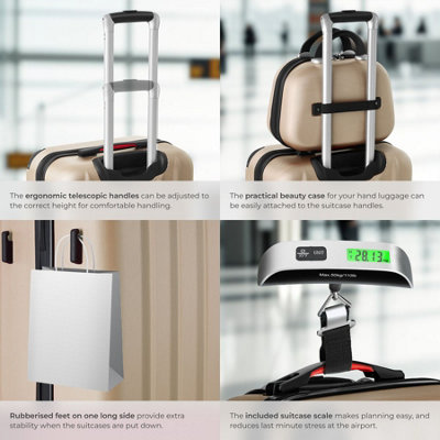 Hard-Shell Suitcase Set Cleo with 3 Suitcases, Beauty Case, Travel Bag ...