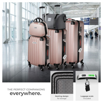 Hard-Shell Suitcase Set Cleo with 3 Suitcases, Beauty Case, Travel Bag ...