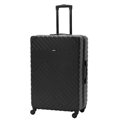 Hard Suitcase Luggage Set Shell Travel ABS 4 Wheels, Black - Large