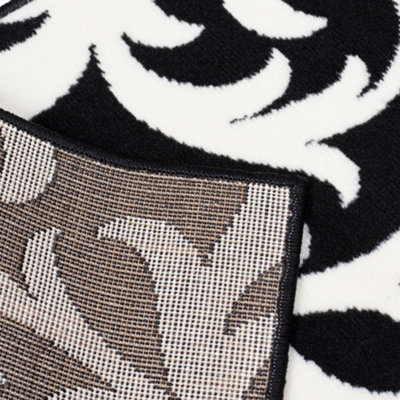 Hard Wearing Hessian Backed Stair Runner Kitchen Mat - Texas Black ...
