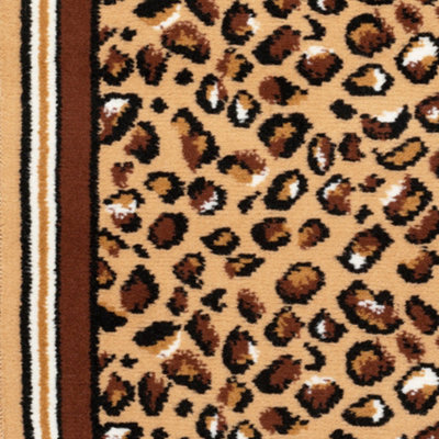 Hard Wearing Hessian Backed Stair Runner Kitchen Mat - Texas Leopard ...