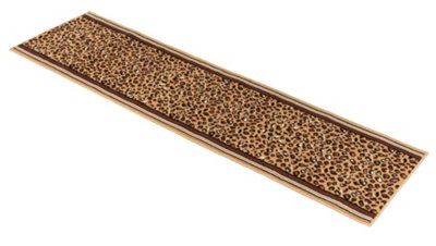 Hard Wearing Hessian Backed Stair Runner Kitchen Mat - Texas Leopard ...