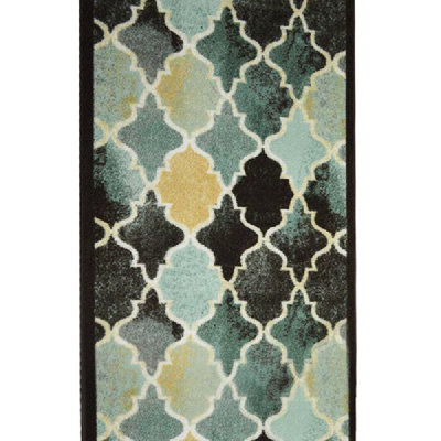 Hard Wearing Non-Slip Stair Runner Kitchen Mat - Teal Anejo - 2'2"x1'FT (66x30cm)