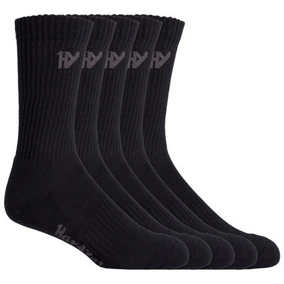 Hard Yakka -  Crew Five Pack Worksock - Black - Size: 7-12