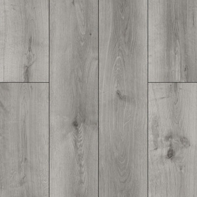 Hardcor Ri Plank Grey 916 Wood Effect SPC Click LVT Flooring - Plank (5 ...