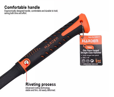 HARDEN 590217 straight claw hammer 450gr one piece construction magnetic - 6
