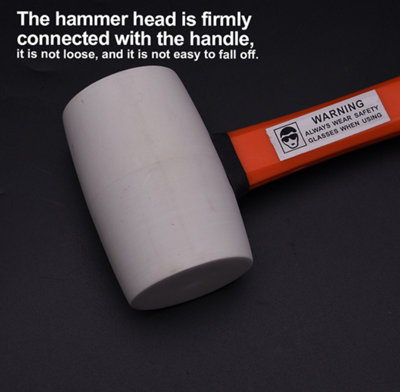 HARDEN 590432, rubber mallet non marking white head, 225 gram, fibreglass handle