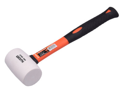 HARDEN 590437, rubber mallet non marking white head fibreglass handle