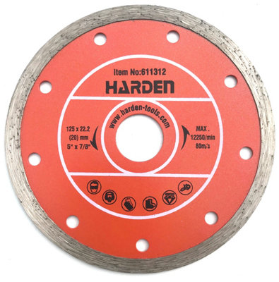 HARDEN 611312, angle grinder diamond tile cutting disc 125 mm x 22.2 bore