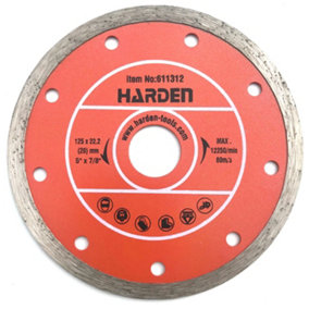 HARDEN 611312, angle grinder diamond tile cutting disc 125 mm x 22.2 bore