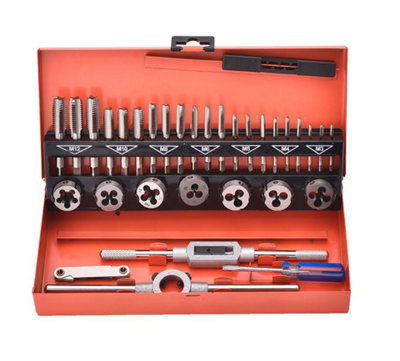 HARDEN metric tap and die set 32 pcs in metal case M3-M12 ( HAR 610453 )