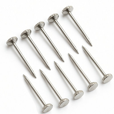 Hardened Steel Picture Pins with Chrome Knurled Head for Wall Hanging Photo Frame Art Mirror Secure Fixing Pack of 10