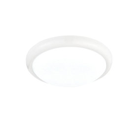 Hardin Integrated LED Flush Ceiling Fitting Gloss White CCT