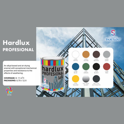 Hardlux Professional Topcoat for protection and decoration of metal surfaces