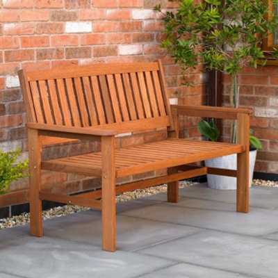 Hardwood 2 Seater Wooden Garden Park Bench 4ft Outdoor Patio Furniture