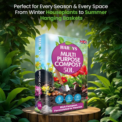 Hardys 100L All-Plant Multi-purpose Compost - Ideal for Young & Mature Plants, Potting and Growing Compost Soil, Loam Based