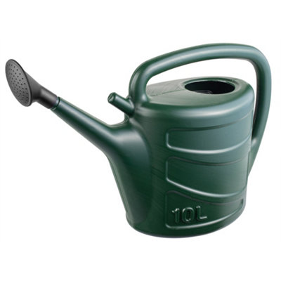 Hardys 10L Watering Can - Detachable Rose Head Sprinkler, Long Stem, Wraparound Handle, Indoor Plant & Outdoor Garden - Green