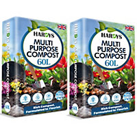 Hardys 120L All-Plant Multi-purpose Compost - Ideal for Young & Mature Plants, Potting and Growing Compost Soil, Loam Based