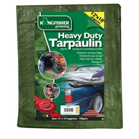 Hardys 12x18ft Large Green Heavy Duty Waterproof Tarpaulin Tarp Sheet Ground Car Cover