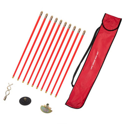 Hardys 14pcs Drain Rods Set - 9m (30ft.) Over 10 Rods, 100mm Plunger, 50mm Double Worm Screw, Carry Case - Universal Connectors Price Comparisons | Compare The Build