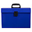 Hardys 19 Pocket Expanding A4 Box File Organiser Paper Documents Foolscap Folder Case - Blue