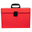 Hardys 19 Pocket Expanding A4 Box File Organiser Paper Documents Foolscap Folder Case - Red