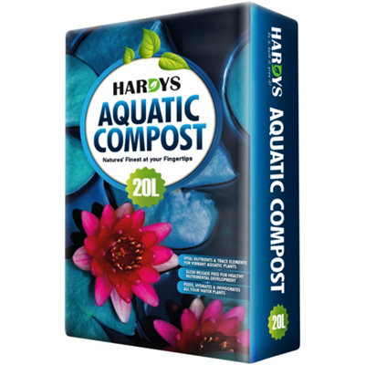 Hardys 20L Aquatic Compost - Loam Based with Sand & Grit, Nutrient Rich 6 Week Feed, Helps Inhibit Greening & Algae Growth