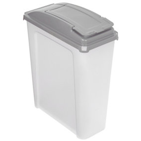 Hardys 25L Clear Plastic Storage Box with Flap Lid Recycle Bin Litre Home Dog Pet Food