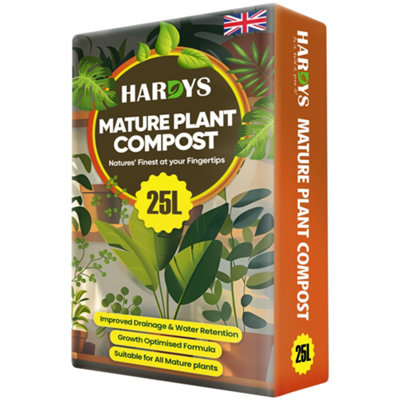 Hardys 25L Mature Plant Compost - John Innes No. 3 Final Potting Compost for Indoor & Outdoor Plants, Loam Based, High Nutrient