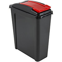 Hardys 25L Plastic Recycle Bin Storage Box with Flap Colour Lid Litre Home Office Waste - Blue
