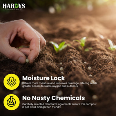 Hardys 25L Seed Sowing Compost - Ideal for Seedlings, Rooting Cuttings and Propagating, Loam Based & Nutrient Balanced