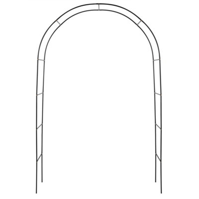 Hardys 2M Metal Garden Arch - Ideal Trellis Support for Climbing Plants, Arbour Archway Garden Path Feature, Coated Steel, Black