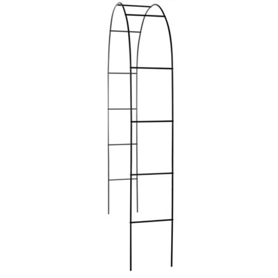 Hardys 2M Metal Garden Arch - Ideal Trellis Support for Climbing Plants, Arbour Archway Garden Path Feature, Coated Steel, Black