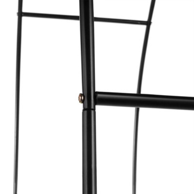Hardys 2M Metal Garden Arch - Ideal Trellis Support for Climbing Plants, Arbour Archway Garden Path Feature, Coated Steel, Black