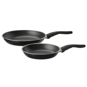 Hardys 2pc Frying Pan Set Non-Stick Fry For Gas Electric Hob Kitchen Cook 20cm + 25cm