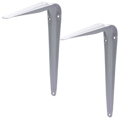 Hardys 2pk Metal Shelving Bracket Wall Shelves Shelf Heavy Duty Support White - 6 x 8"